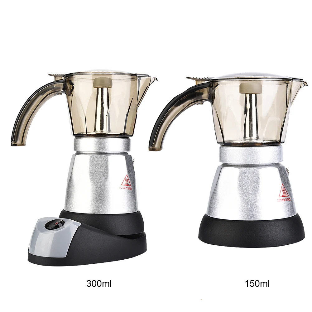 150 мл/300 мл электрическая кофеварка для эспрессо Moka кофейник перколяторы