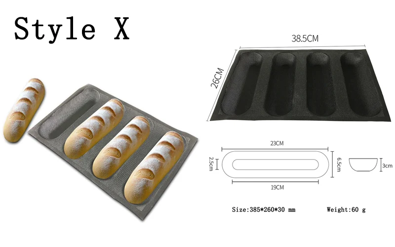 Meibum овальная форма для выпечки хлеба с антипригарным покрытием различные багет длинная буханка Eclair пицца хот-дог пористая стекловолокно силиконовая форма