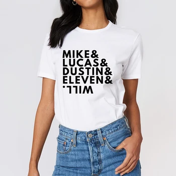 

Fashion Stranger Things Black Letter tshirt Young Women Spring Summer T Shirt Harajuku Oversize Persionalized O-Collar T-shirt