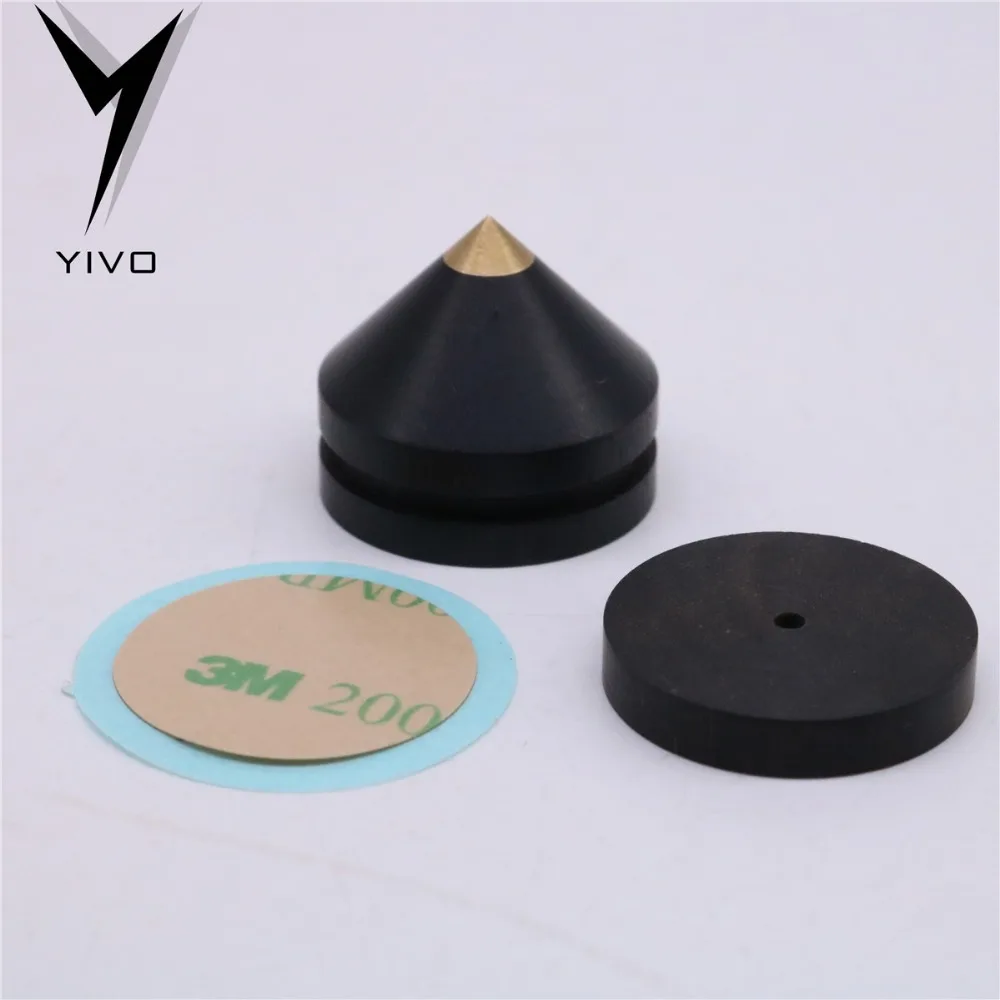 black-33x28mm(8mm) 4 шт. YIVO HiFi Hi-end динамик дерево медь амортизатор изоляции ноги латунный конус усилитель cd стенд - Цвет: black-33x28mm(8mm)
