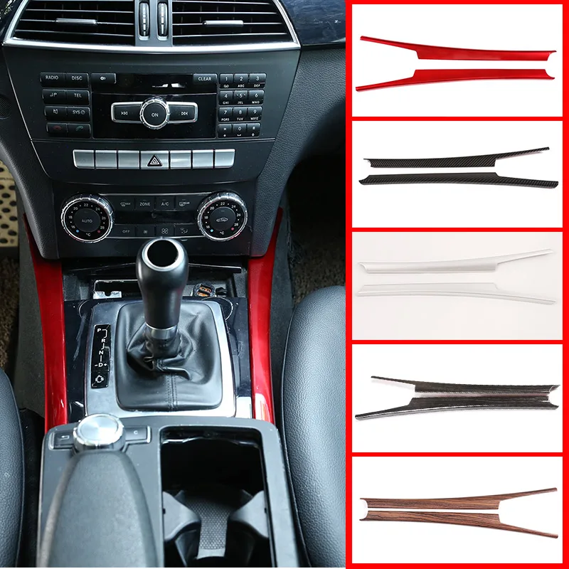 5 Color Silver Red For Mercedes benz C Class W204 C180 C200 2007-2013 ABS Car Center Console Decoration Strips Trim Accessories