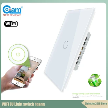 

Coolcam Z-wave Plus US Touch Smart Switch 1 Gang Smart Light Switch Panel US 908.4MHZ For Alexa Google Home Tuyasmart Smart Life