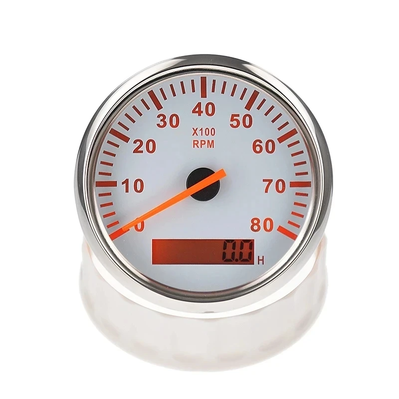 8000 rpm Tachometer 85mm With LCD Hourmeter 9~32V For Boat Car Marine Diesel & Gasoline Engine tachometer gauge engine tachometer tachometer meter engine hour meter