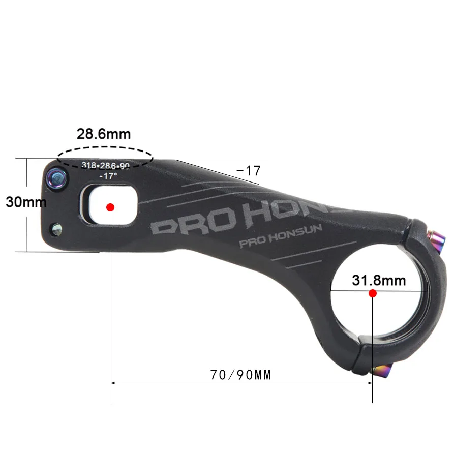 HONSUN CNC fahrrad vorbau rennrad руля горного велосипеда mtb 20 град 28,6*31,8 мм* 90/70 мм radfahren fahrrad teile