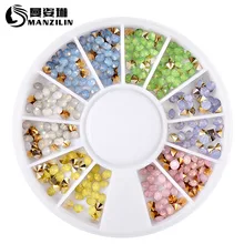 Украшение для ногтей в японском стиле, алмазная Белковая дрель для ногтей, аксессуары, круглые пластины для 12 решетчатых разноцветных кристаллов