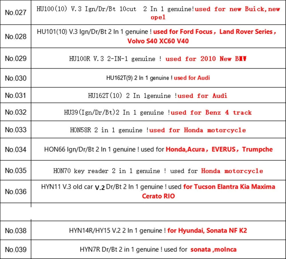 Подлинный LISHI 2 в 1 инструмент слесарный инструмент HU100(10) HU101 HU100R HU162(T9) HU162(T10) HU39 HON58R HON66 HON70 HY15 HYN11 HYN7R