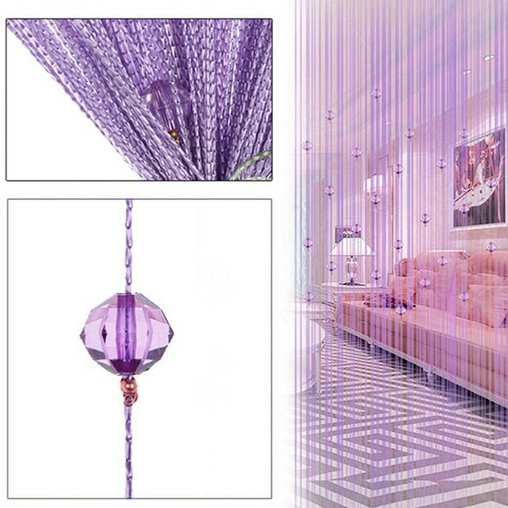 purple Блестящая кисточка для занавесок с черной цепочкой, занавеска для окон, дверей, драпировка, декор для гостиной, украшение для дома - Цвет: purple