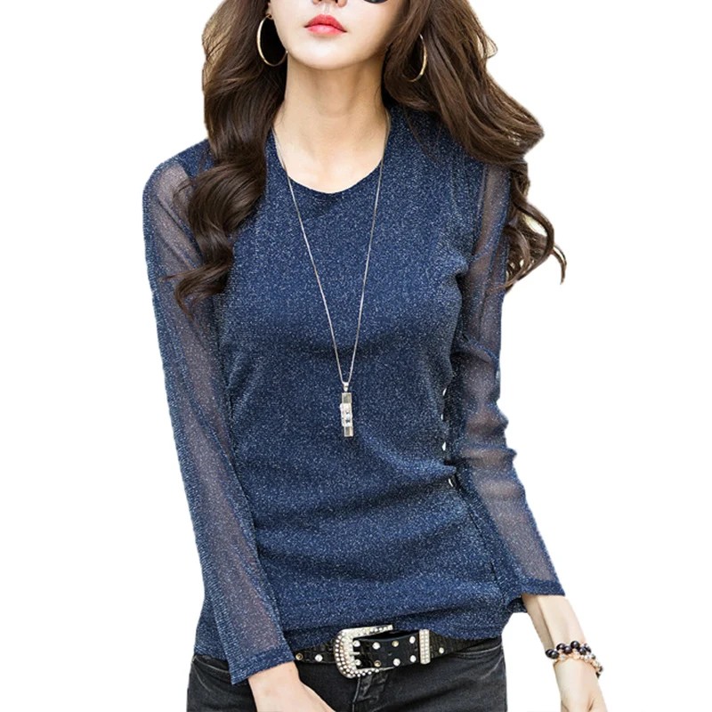 

Blue Top Tee Shirt Femme Office Lady T-shirts Camisas Mujer 2020 PurpleT-Shirt Women T Shirt Long Sleeve Tops Womens Clothing
