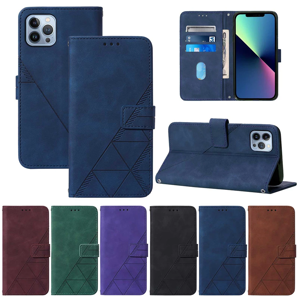 Geometric Leather Flip Wallet Case For Samsung Galaxy A03 Core A11 A12 A21S A22 A32 A23 A52 A52S A72 A33 A53 A73 Card Slot Cover silicone case samsung