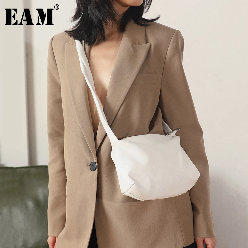 

[EAM] Women New Pu Leather Brief Fold Split Joint Personality Accessories Fashion Tide All-match Spring Autumn 2019 1D341