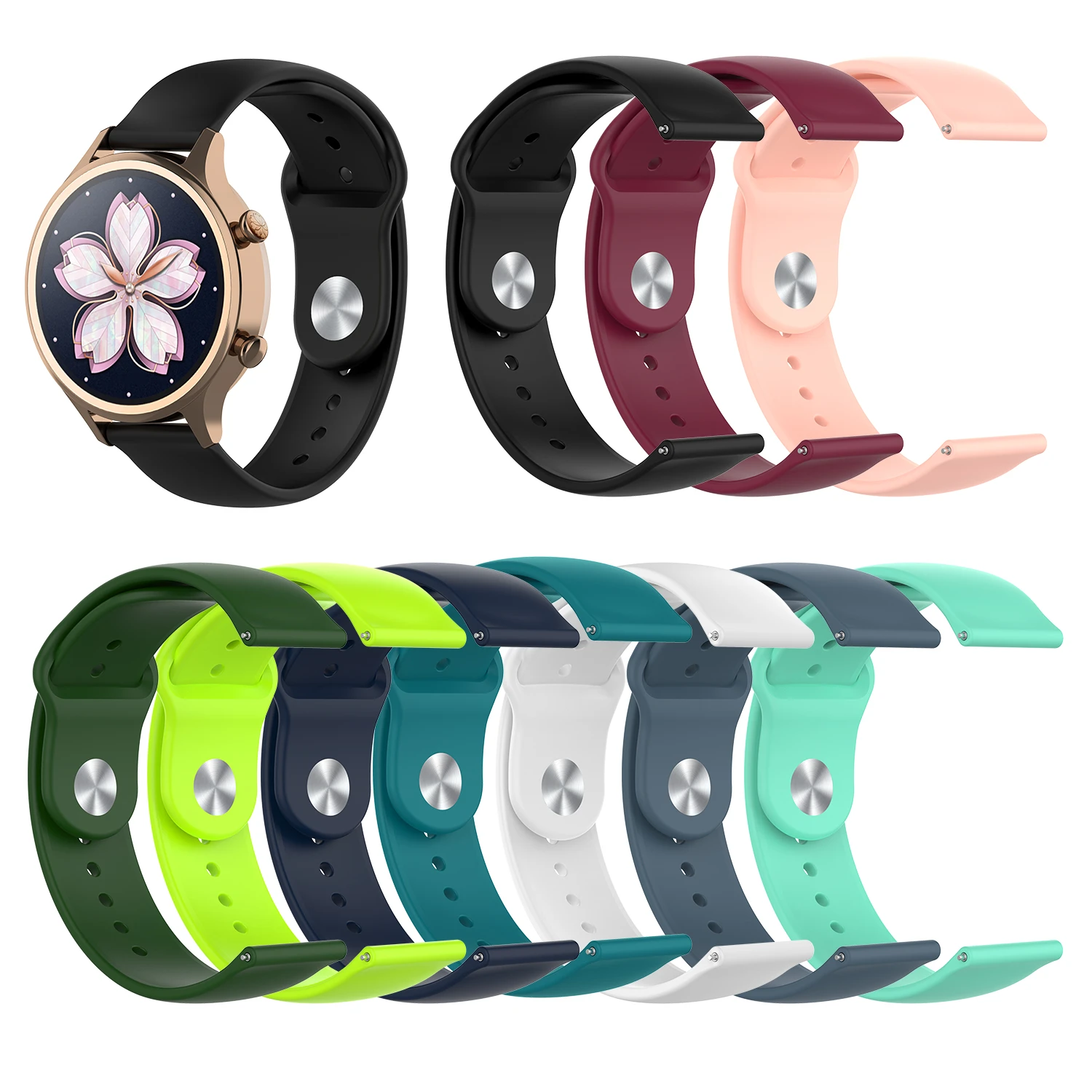 Candy Color Soft Silicone Replacement Watchband Smartwatch Bracelet Tpu Strap Accessories For Nokia Asus Ticwatch C2 Wristwatch Smart Accessories Aliexpress