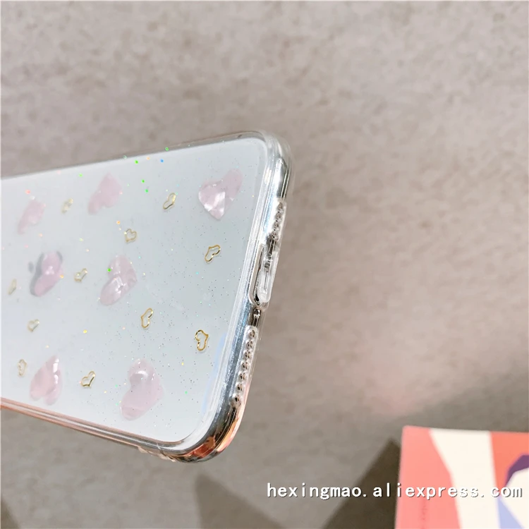 Чехол для телефона с изображением раковины и сердца для iphone 11promax XS Max X XR 8 7 6 Plus, Модный мягкий чехол с милым рисунком