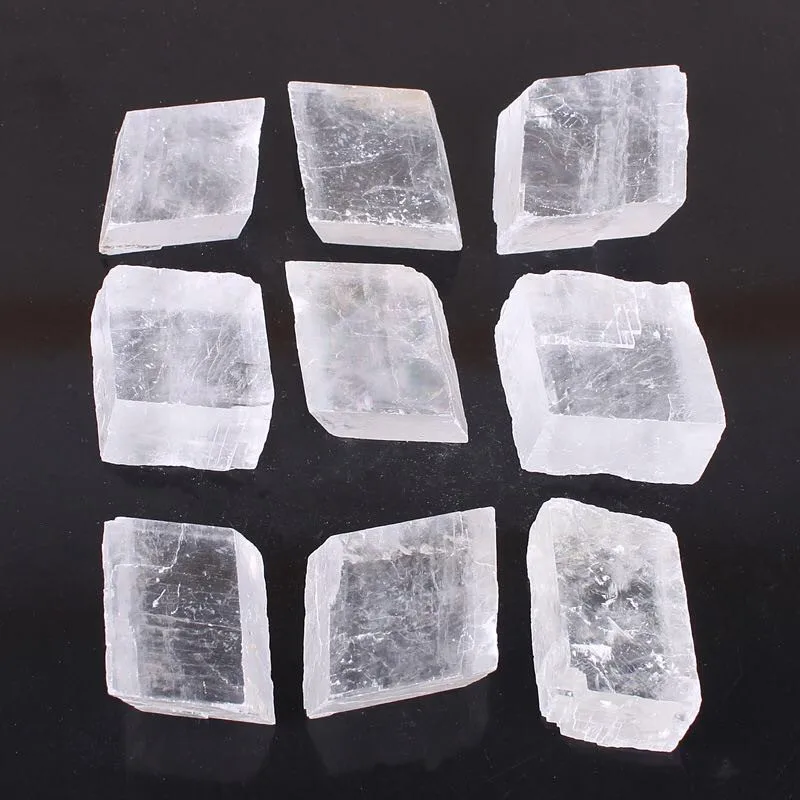 White Optical Calcite Raw Iceland Spar Natural quartz crystal stones and Minerals Healing decor 1pcs | Дом и сад