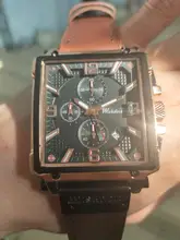 Reloj deportivo para hombre, cronógrafo de cuarzo, con Esfera Grande cuadrada de cuero, marca superior de lujo, a la moda, resistente al agua, nuevo, 2021