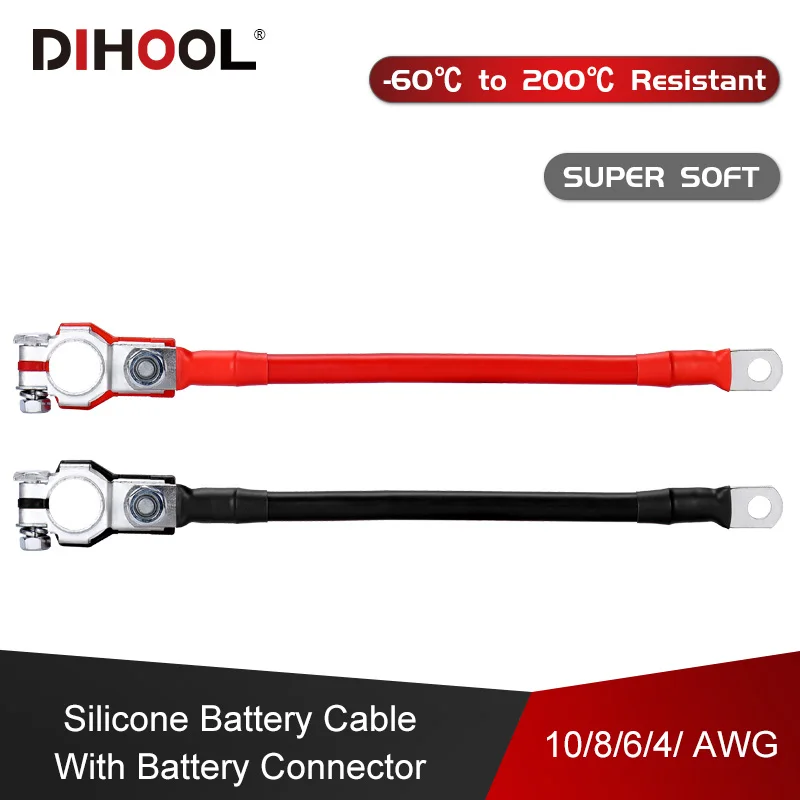 6/4 AWG Battery Connection Cable Super Soft Silicone Wire with Lug Car Inverter UPS Serie and Parallel Connect | Обустройство дома
