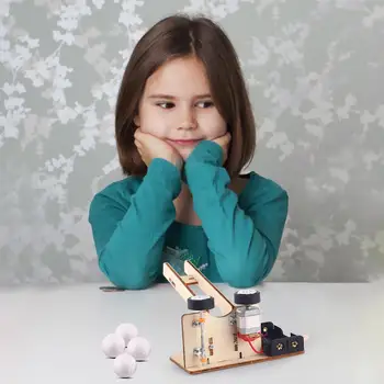 Electric Ball Pitching Machine Kits Kids DIY Science Toys Children Educational Technology Project Model Toys For Children Boys 3