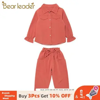 

Bear Leader Toddler Girls Casual Clothing Sets 2PCS Solid T-shirt and Casual Pants Outfits Kids Girls Autumn Fashion Bowtie Suit