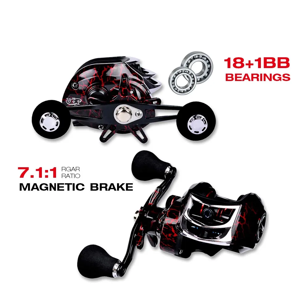 PRO BEROS DW121 7.1:1 Baitcasting Fishing Reel Bait Casting Reels Metal Fishing Reel Aluminum Alloy 18+1BB Spool 10KG Max Drag PRO BEROS DW121 7.1:1 Baitcasting Fishing Reel Bait Casting Reels Metal Fishing Reel Aluminum Alloy 18+1BB Spool 10KG Max Drag