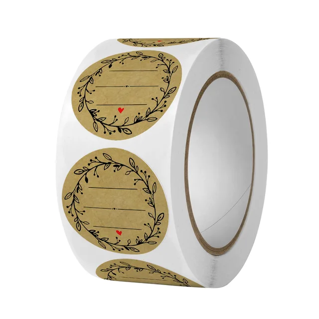 100-500 Pcs 1 Inch Kraft Paper Thank You Label Stickers for Gift Card Package Party Wedding Wrapping Baking Food Small Business 100 Pcs