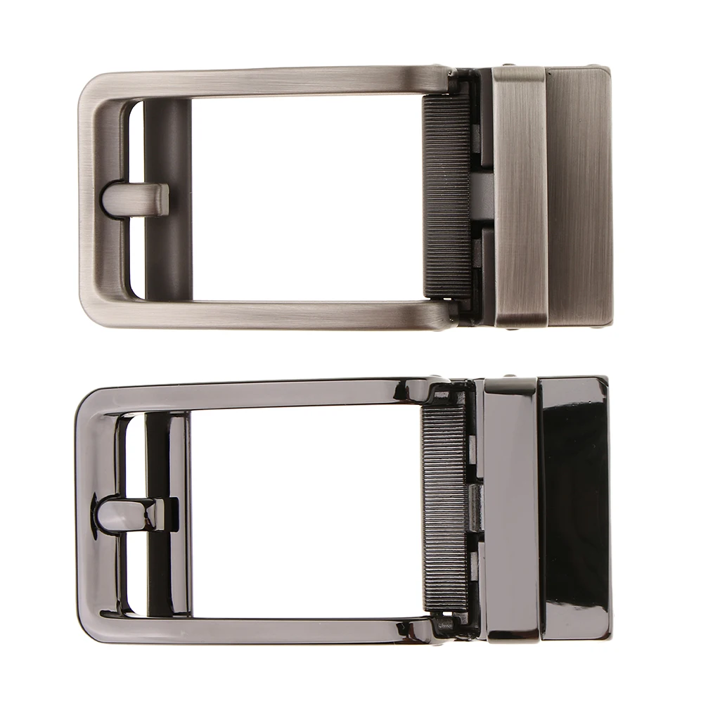 Women Men Casual Retro Alloy Rectangular Ratchet Belt Automatic Slide Buckle Auto Lock Replacement Belt Accessories