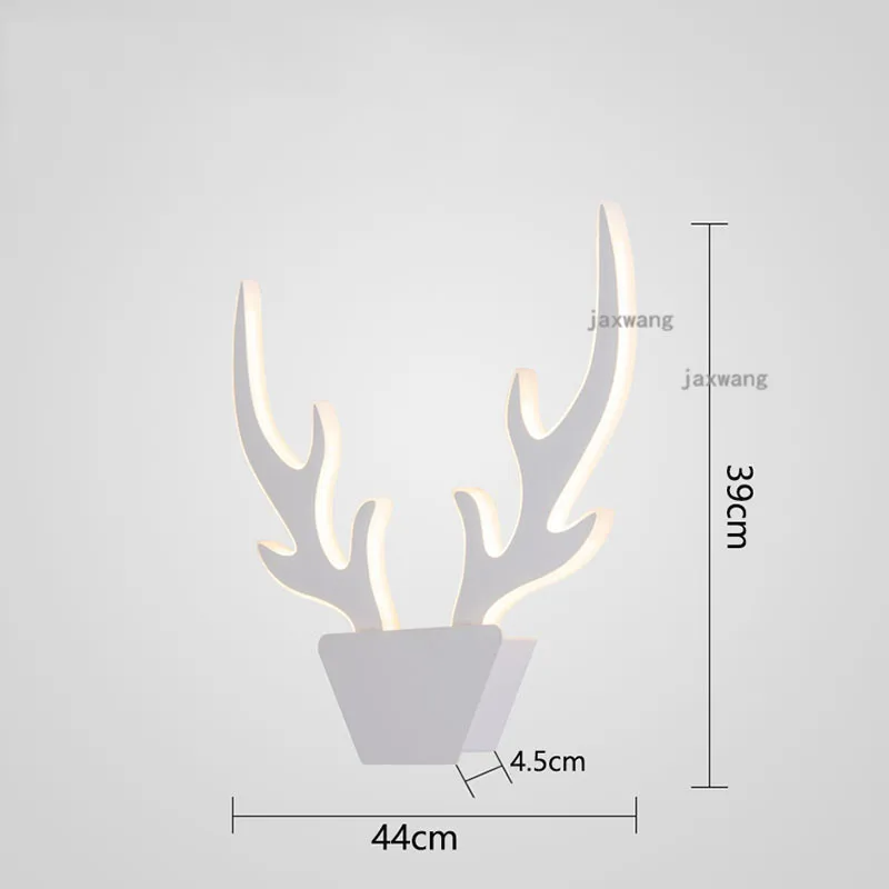Современные креативные рога бра освещение скандинавские железные светодиодный Стеклянные Настенные светильники рядом с спальней настенный светильник проходу теплые светильники - Цвет абажура: white 39cm