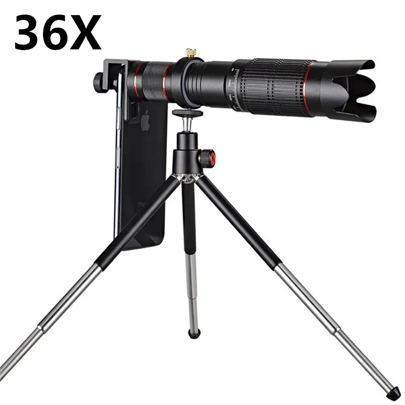 36X Универсальный зажим 8X 12X 18X 20X 36X зум сотовый телефон телескоп объектив Внешний объектив для смартфонов для iPhone samsung huawei mi - Цвет: 36X