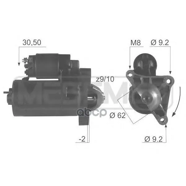 Стартер Psa 206, 306,307, 405, Partner, Berlingo, C2, C3, C4 0,9 Kw Era арт. 220044
