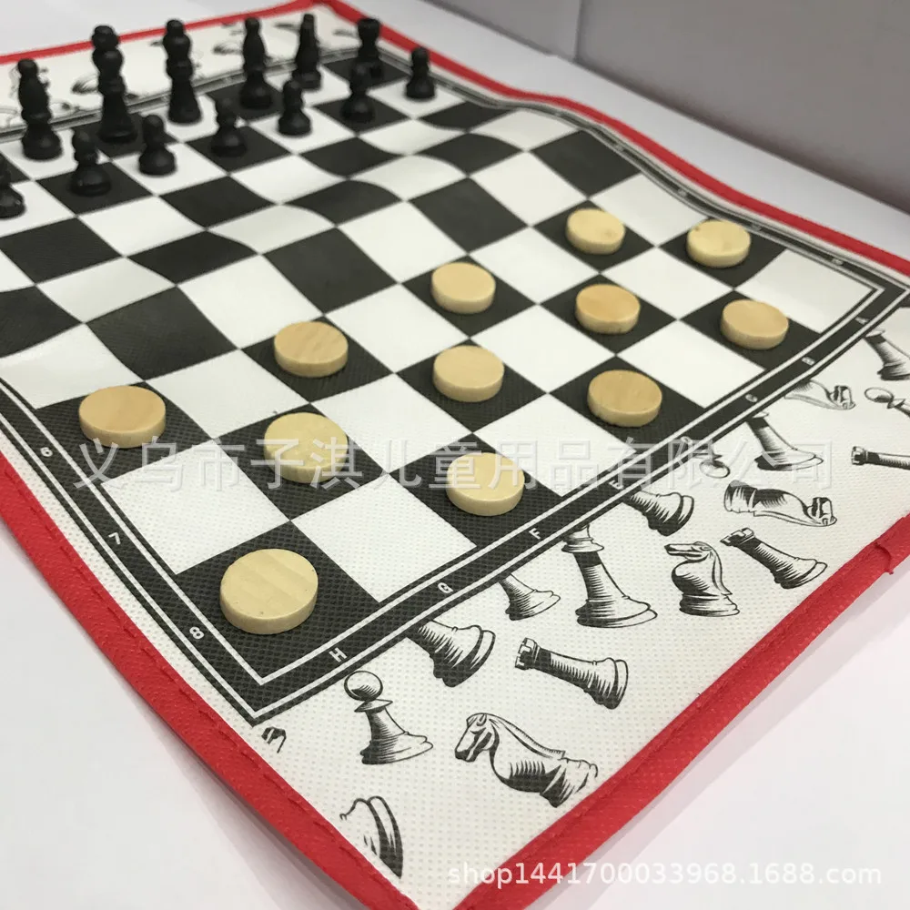 Шахматный набор шашек из нетканого материала, шахматы и шашки, около 120 грамм