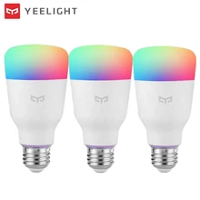 3 шт. YLDP06YL умная лампа Цвет Изменен 10 Вт RGB E27 Беспроводное управление WiFi умная лампочка от Xiaomi экосистема продукта
