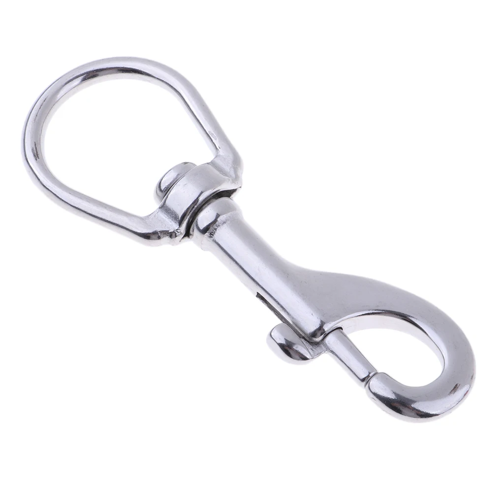 Diving Clips, Stainless Steel Swivel Eye Snap Hook Dive Single Ended Swivel Eye Bolt Hook Buckle Dog Clip Gear Equipment 101mm