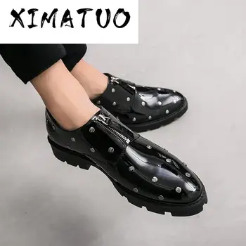 

Man Flat Classic Men Dressing Shoes Leather outdoor comfortable wedding Italian Formal Oxford working casual shoes men w5