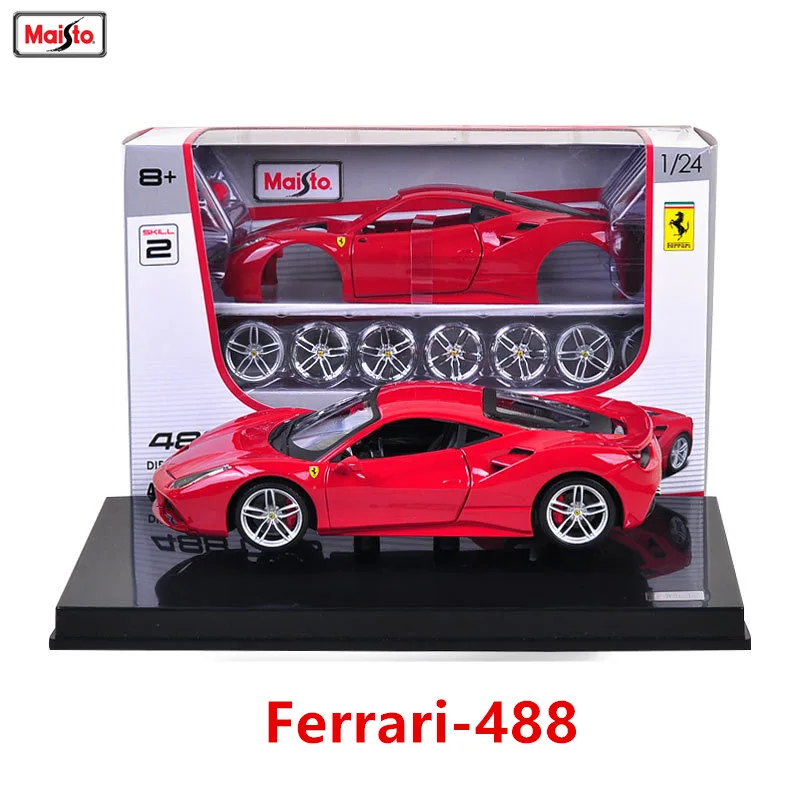 Maisto 1:24 Ferrari-488 8 стилей Ferrari Сборная модель автомобиля из сплава в сборе DIY игрушечный инструмент мальчик подарочная коллекция игрушек