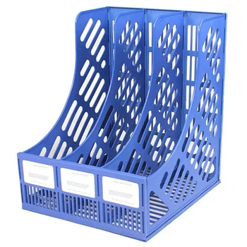 

File Holder Document Tray 3-Grid Desktop Storage File Organizer Mesh Files Shelf Desktop File Rack Book Holder Office Supplies