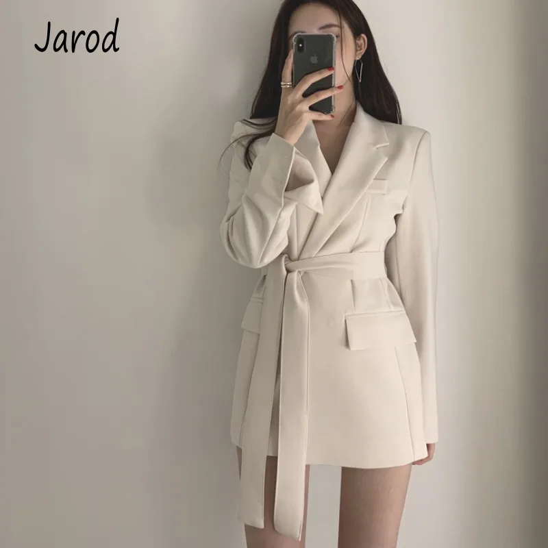 

2019 Autumn Vintage Bandage Women Blazer Turndown Collar Sashes Women Jacket Elegant Slim Full Sleeve Blazers Jacket Outerwear