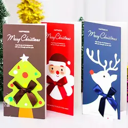 6 моделей Рождественский бантик поздравительные карты с конвертом красный открытка с благословением лист цветной бумаги для снежной