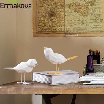 

ERMAKOVA Lovely Resin Bird Statue Decorative Animal Collectible Figurine Home Office Shop Desktop Decoration Gift
