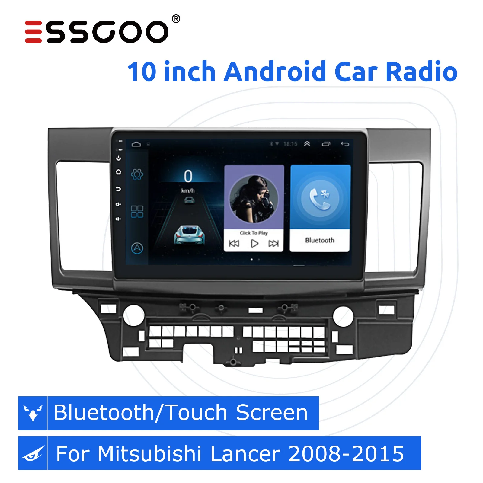Автомагнитола ESSGOO 10 дюймов Android 9 1 2 Din Bluetooth для Mitsubishi Lancer 2008-2015 мультимедийный