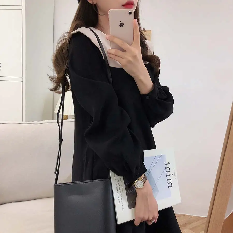 S XL размера плюс S XL новое осеннее платье девушки Бохо вечерние шифоновое женское винтажное платье с длинным рукавом Женские платья халат Vestido