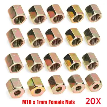 

20PCS M10 x 1mm Male / Female End Union Metric Screw Nuts For 3/16" Copper Brake Tubes Line Pipe Fittings