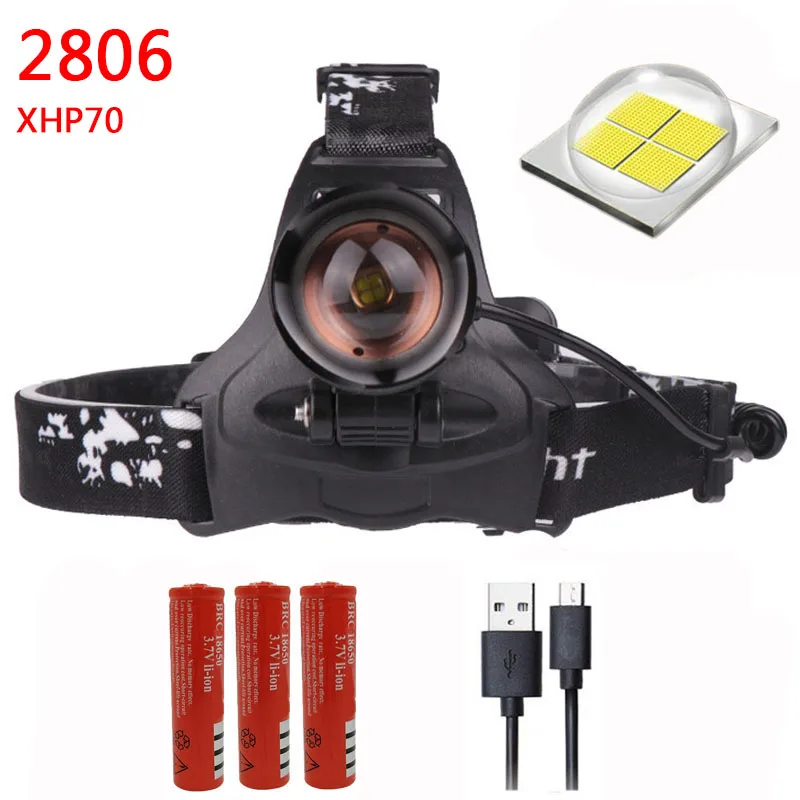 Litwod DZ20 CREE XHP70 светодиодный налобный светильник налобный фонарь фронтальная вспышка светильник фонарь 18650 батарея VS 3* XM-L T6 - Испускаемый цвет: option F