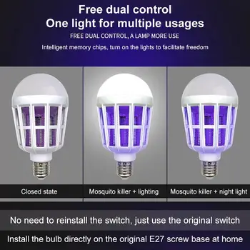 

E27 Mosquito Bulb Mosquito Light Electric Fly Zapper Insect Trap Voiceless Pest Bug UV Lamp Moths Killer Fashion Creative