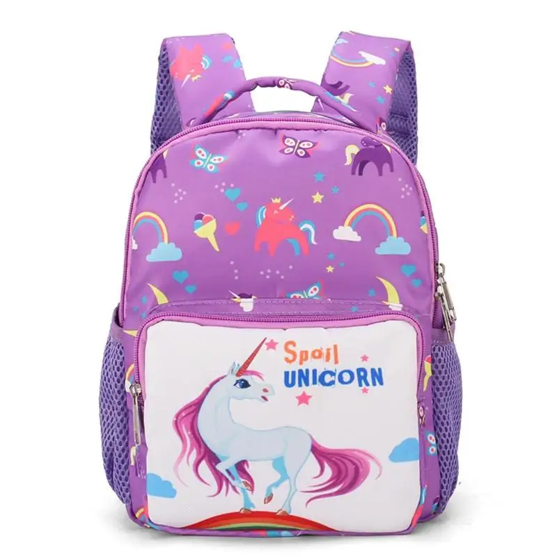 3D мультфильм рюкзак с пони детский школьный рюкзак детский сад мальчики девочки школьные сумки маленькая лошадь школьный рюкзак - Цвет: Фиолетовый