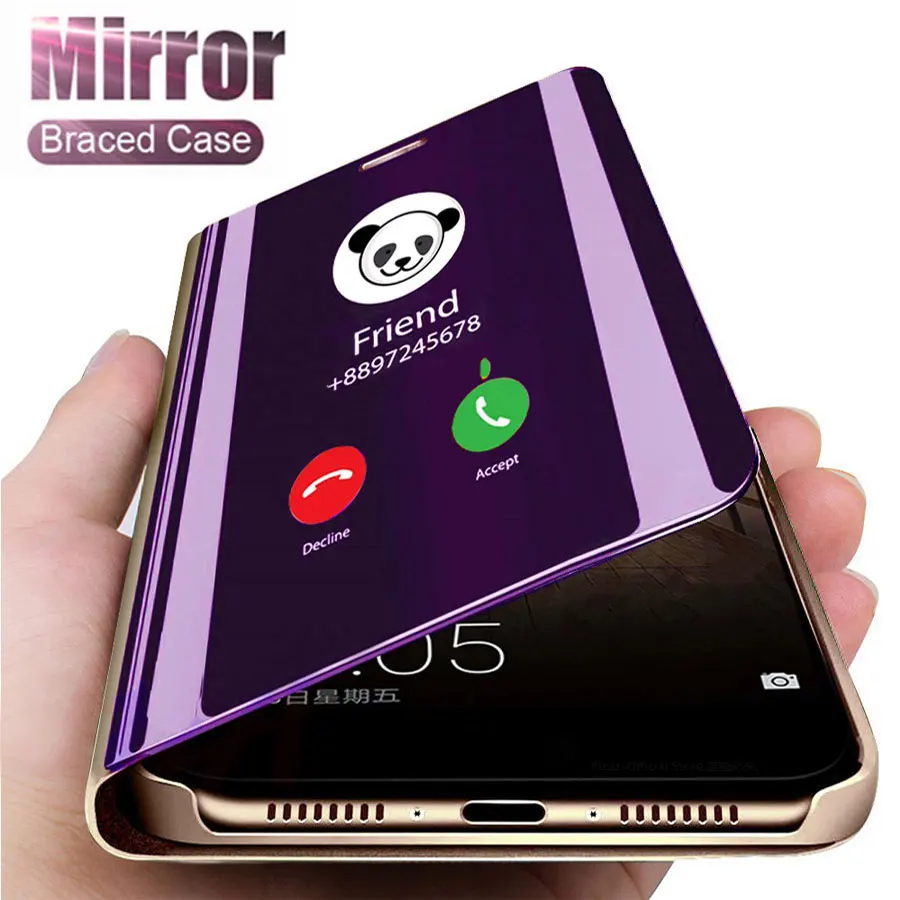 Smart Mirror Flip Case For Samsung Galaxy A51 A21s A71 A50 A31 A70 S9 S8 S20 FE S21 Ultra Note 20 10 9 8 S10 Plus A20e Cover