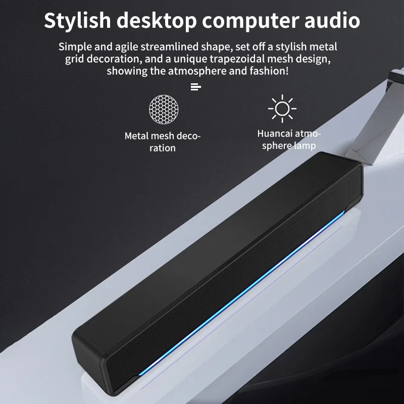 Bluetooth динамик s звуковая панель беспроводной домашний объемный Саундбар два 3,5 AUX интерфейс динамик с дыхательный светильник ТВ домашний кинотеатр