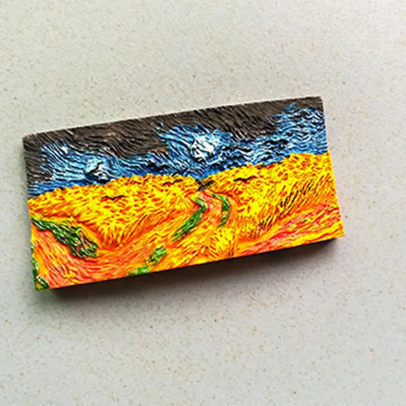 3D магниты на холодильник VAN GOGN известная картина звездное небо Цветок ириса Подсолнечник магнитная наклейка на холодильник магнитный сувенир