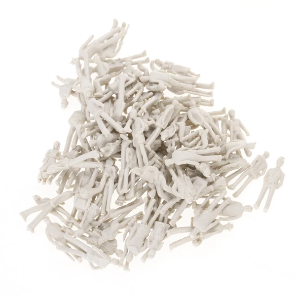100pcs Unpainted Model Train People Figures Passenage 1:75 HO Scale