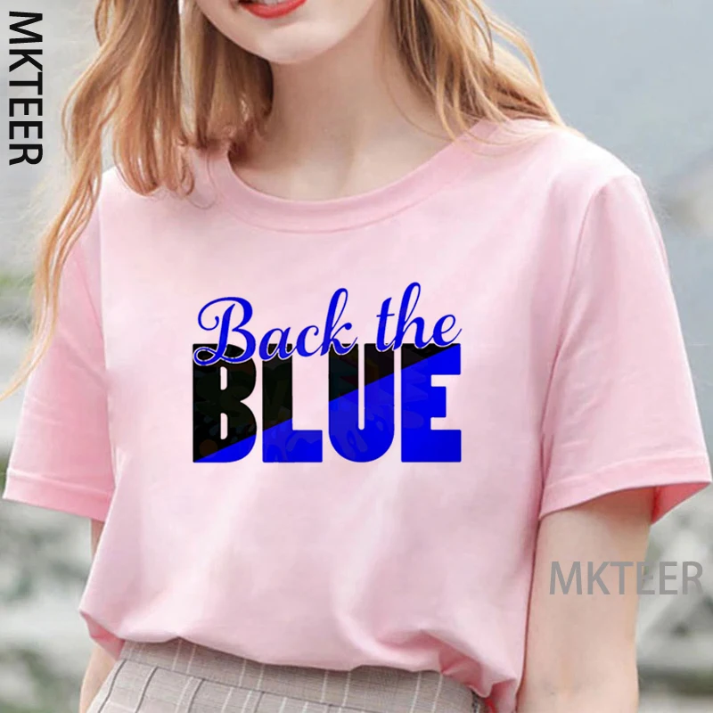 Женская футболка с надписью Back The Blue уличная одежда в стиле ольччан Женский Топ