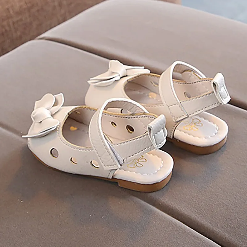 

Baby Shoes Fashion Summer Toddler Kids Girls Shoes Leathers Children Sandals Sweet Baby Anti-slip Hollow Out Bow Shoes