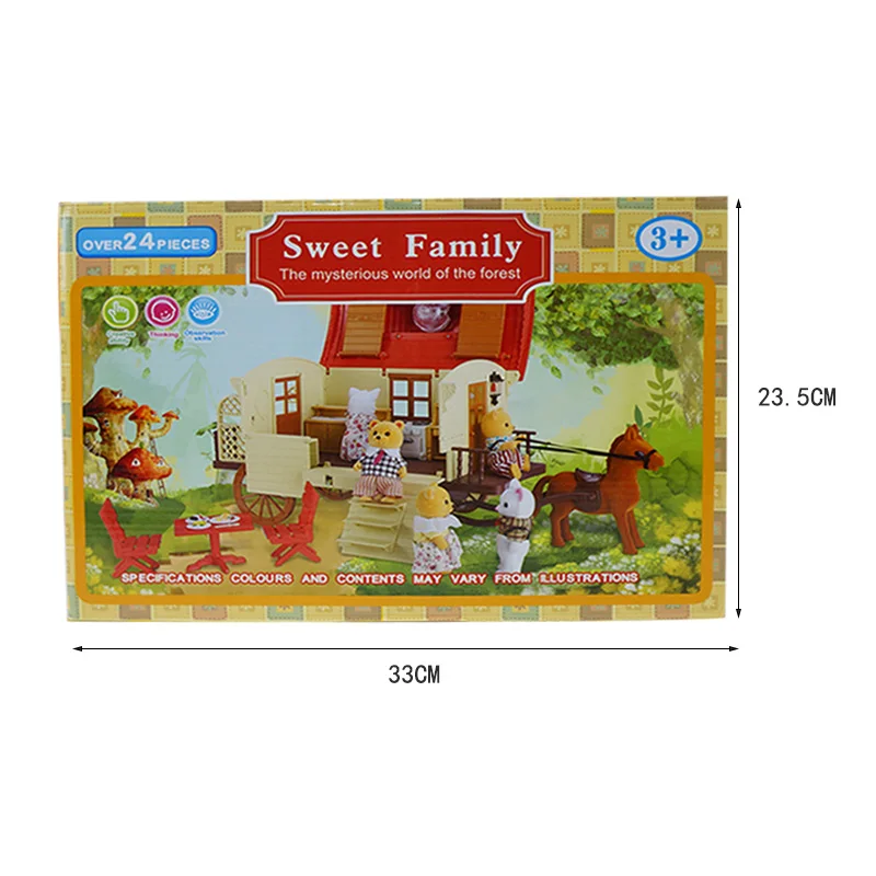 1:12 Forest Animal Family Miniature Furniture Dollhouse Decorations  Simulation Carriage Car Girls Pretend Play Toy kids Gift 6