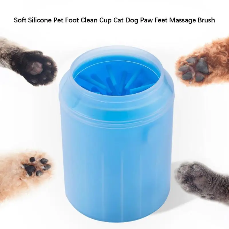 Мягкая силиконовая чашка для чистки ног для кошачья и собачья лапка Массажная щетка для ног